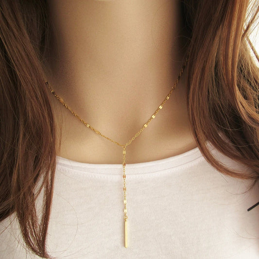 Gold Stainless Steel Chain Choker Necklace