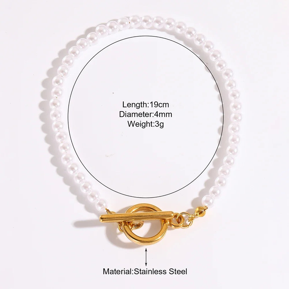 High-End Pearl Stainless Steel Bracelet