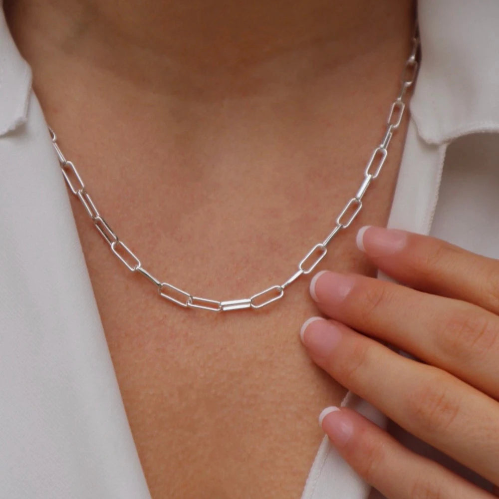 Trendy Silver Stainless Steel Double-Layer Necklace