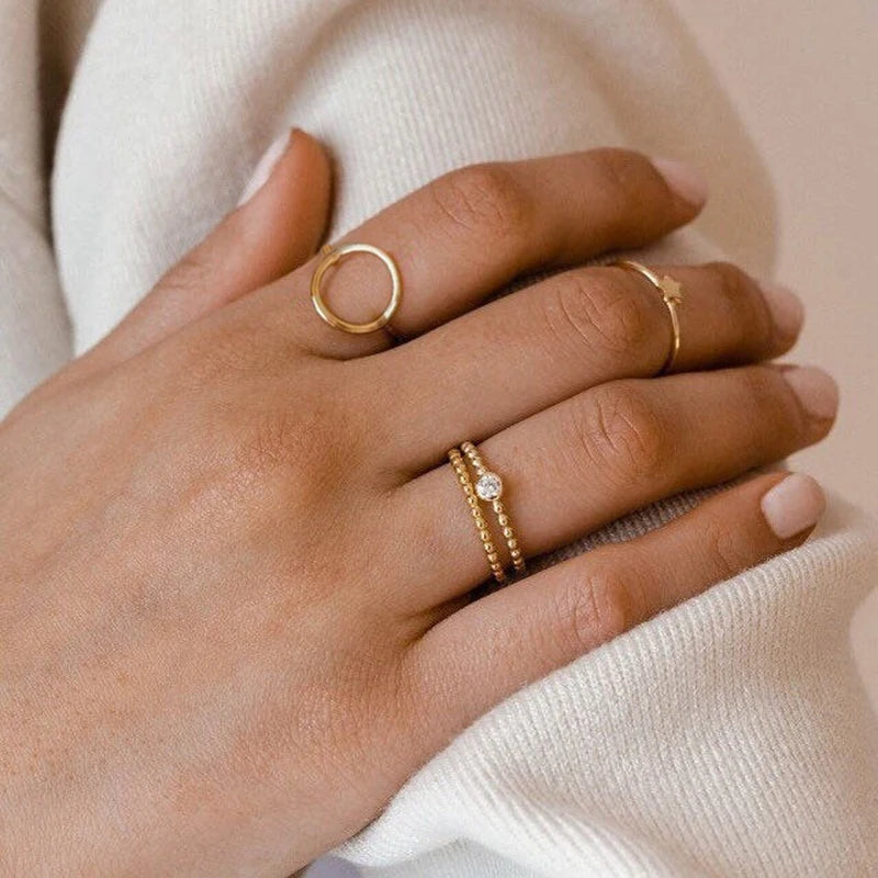 Trendy Gold Stainless Steel Mood Rings