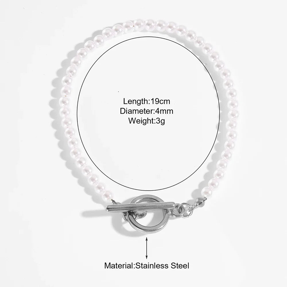 High-End Pearl Stainless Steel Bracelet