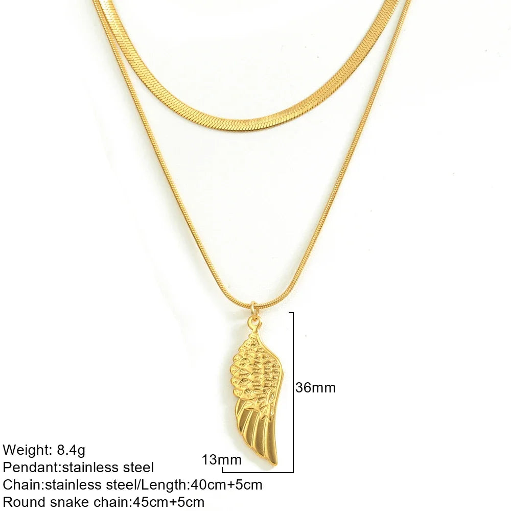 Gold Double-Layer Necklace with Bow Pendant