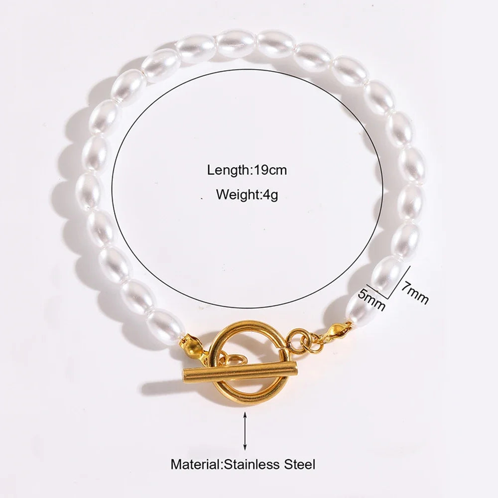 High-End Pearl Stainless Steel Bracelet