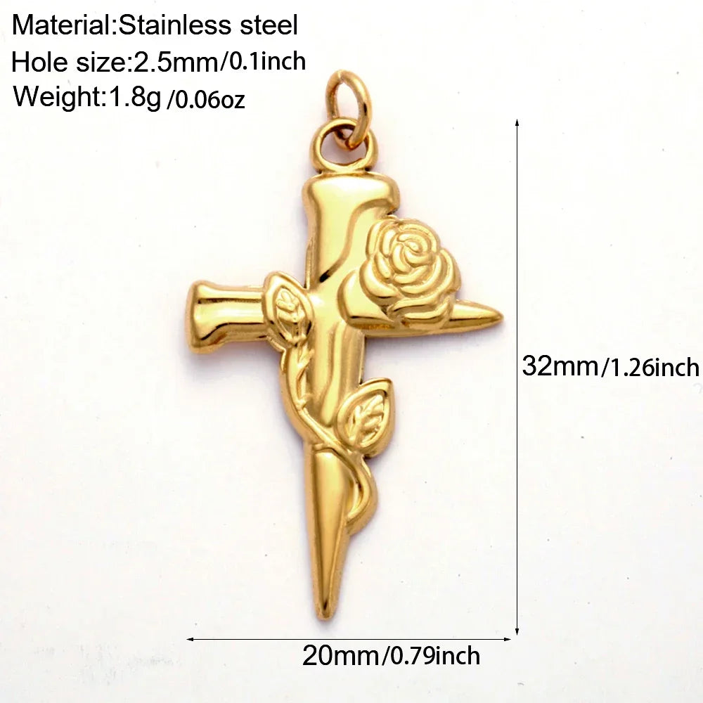 Golden Stainless Steel DIY Pendant Necklace