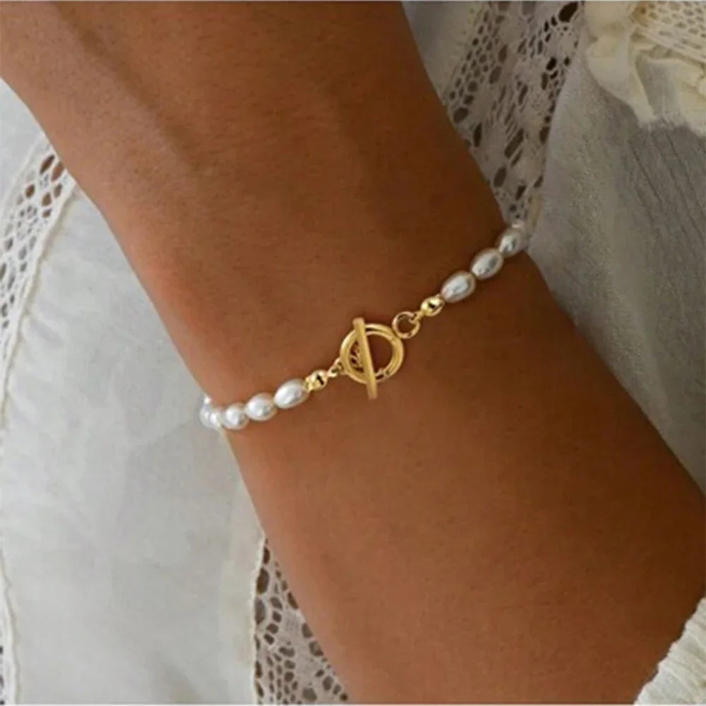 High-End Pearl Stainless Steel Bracelet